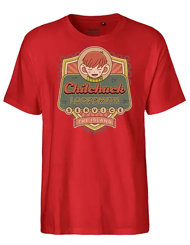 Chilchuck Locksmith Service - Delicious, Meshi, walking mushroom, marcille donato, falin touden, laios touden, senshi of izganda, chilchuck tims, fantasy, locksmith, anime, manga, cooking, TV, dwarf - Fairtrade T-Shirt