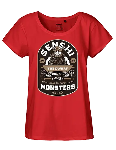 Dwarf Cooking School Emblem - Delicious, Meshi, walking mushroom, marcille donato, falin touden, laios touden, senshi of izganda, chilchuck tims, fantasy, medieval, anime, manga, cooking, TV, dwarf,  - Fairtrade Girl Shirt