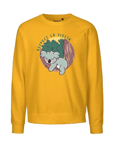 Respect la siesta - funny, koala, cute, sleep - Fairtrade Sweatshirt