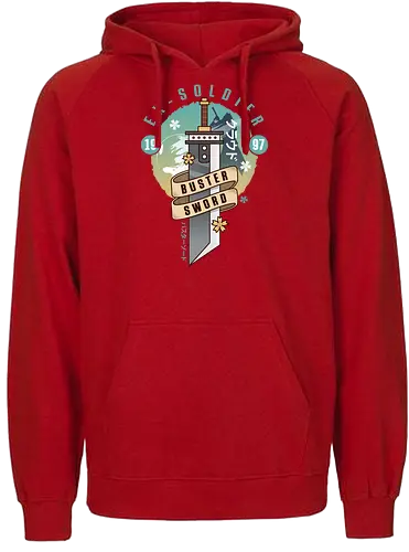 Cloud Buster Sword Emblem - Final, Final 7 rebirth, Villain, red xiii, nanaki, Gaming lockhart, Gaming gainsborough, aeris, Kweh, Cactus, game, video games, shinra, avalanche, Cloud - Fairtrade Hoodie