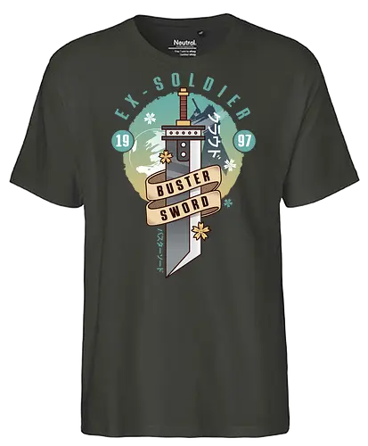 Cloud Buster Sword Emblem - Final, Final 7 rebirth, Villain, red xiii, nanaki, Gaming lockhart, Gaming gainsborough, aeris, Kweh, Cactus, game, video games, shinra, avalanche, Cloud - Fairtrade T-Shirt