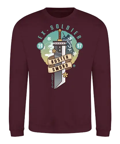 Cloud Buster Sword Emblem - Final, Final 7 rebirth, Villain, red xiii, nanaki, Gaming lockhart, Gaming gainsborough, aeris, Kweh, Cactus, game, video games, shinra, avalanche, Cloud - Sweatshirt