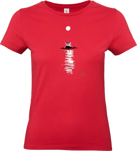 gate at the sea - gate, sea, moon, sun, sumie, japan - Standard T-Shirt (Frauen)