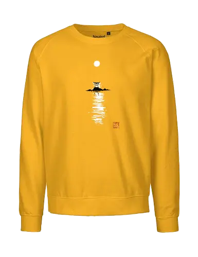 gate at the sea - gate, sea, moon, sun, sumie, japan - Fairtrade Sweatshirt
