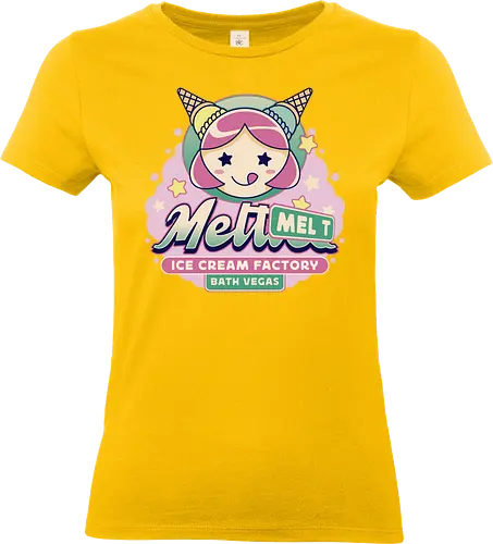 Bath Vegas Ice Cream - foamstars, baristador, video game, gaming, gamer, funny, mel t, ice cream, bath vegas, cute, kawaii, chibi, nerd, geek,  - Standard T-Shirt (Frauen)