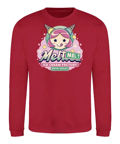 Bath Vegas Ice Cream - foamstars, baristador, video game, gaming, gamer, funny, mel t, ice cream, bath vegas, cute, kawaii, chibi, nerd, geek,  - Sweatshirt