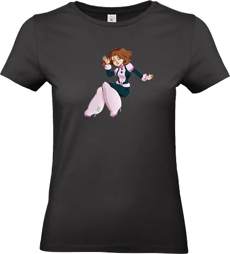 Float - mha, bnha, Academia, hero, uraraka, ochako, uraraka ochako, uravity, float, floaty, costume, hero costume, brown hair, brown eyes, pink, purplestar, purplestarphoenix, short hair, paw pads, girl, cute girl, cute, kawaii, hero outfit, anime, manga, Hiroaka - Standard T-Shirt (Frauen)