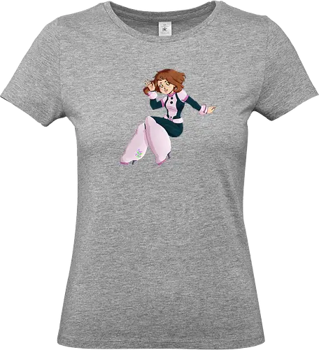 Float - mha, bnha, Academia, hero, uraraka, ochako, uraraka ochako, uravity, float, floaty, costume, hero costume, brown hair, brown eyes, pink, purplestar, purplestarphoenix, short hair, paw pads, girl, cute girl, cute, kawaii, hero outfit, anime, manga, Hiroaka - Standard T-Shirt (Frauen)
