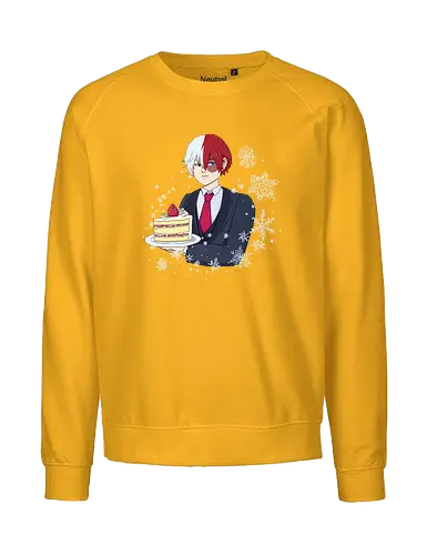Shotocake - mha, bnha, shouto todoroki, todorokishouto, shoutotodoroki, shotocake, shoutocake, strawberryshortcake, shortcake, strawberries, suit, creamsuit, threepiecesuit, snowflakes, snow, heterochromia, blueeyes, greyeyes, redhair, whitehair, redwhitehair, splitcolorhair, purplestarphoenix, hiroaka, hiroaka - Fairtrade Sweatshirt