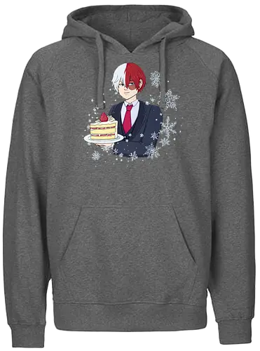 Shotocake - mha, bnha, shouto todoroki, todorokishouto, shoutotodoroki, shotocake, shoutocake, strawberryshortcake, shortcake, strawberries, suit, creamsuit, threepiecesuit, snowflakes, snow, heterochromia, blueeyes, greyeyes, redhair, whitehair, redwhitehair, splitcolorhair, purplestarphoenix, hiroaka, hiroaka - Fairtrade Hoodie