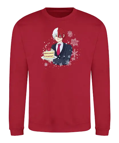 Shotocake - mha, bnha, shouto todoroki, todorokishouto, shoutotodoroki, shotocake, shoutocake, strawberryshortcake, shortcake, strawberries, suit, creamsuit, threepiecesuit, snowflakes, snow, heterochromia, blueeyes, greyeyes, redhair, whitehair, redwhitehair, splitcolorhair, purplestarphoenix, hiroaka, hiroaka - Sweatshirt