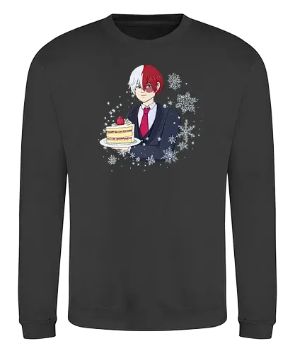 Shotocake - mha, bnha, shouto todoroki, todorokishouto, shoutotodoroki, shotocake, shoutocake, strawberryshortcake, shortcake, strawberries, suit, creamsuit, threepiecesuit, snowflakes, snow, heterochromia, blueeyes, greyeyes, redhair, whitehair, redwhitehair, splitcolorhair, purplestarphoenix, hiroaka, hiroaka - Sweatshirt