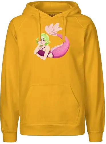 Cami - cami, Pirate, anime, mermaid, pink, pink mermaid, green hair, magentaeyes, pink eyes, bikini, bikini top, pale, blush, beach, purplestarphoenix - Fairtrade Hoodie