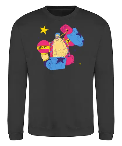 Suuuper Star Battle Franky - franky, battlefranky, battlefranky37, frankyfanart, panpride, pansexualpride, pansexualcolors, hawaiianshirt, palmtreeshirt, cyborg, robotarms, minirobotarm, sungasses, shipwright, clipstudiopaint, redbubbleart, purplestarphoenix, Pirate, Piratefanart, Piratefranky, Pirate, Piratefanart, Piratefranky - Sweatshirt