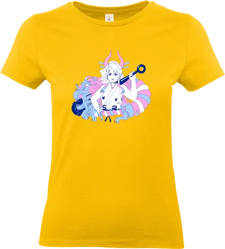 Yamato - yamato, horns, highponytail, longhair, transflag, transflagcolors, transpride, fanart, digitalart, clipstudiopaint, kanabo, purplestarphoenix, Pirate, Piratefanart, Pirateyamato, yamatoPirate, Pirate, Piratefanart, Pirateyamato, yamatoPirate - Standard T-Shirt (Frauen)