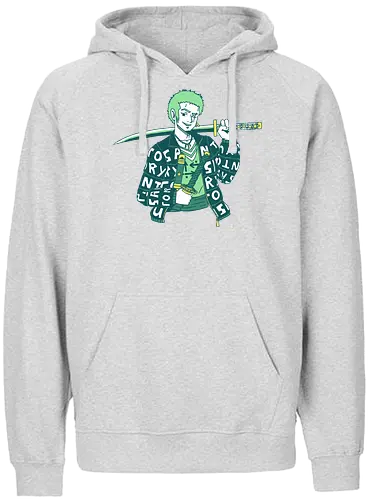 Zoro Drip - zoro, roronoazoro, zorororonoa, greenhair, santoryu, threeswords, threeswordstyle, swords, katanas, gold, green, jacket, drip, necklace, meme, earrings, digitalart, anime, manga, purplestarphoenix, cool, fashion, zoroPirate, Pirate, zoroPirate, Pirate - Fairtrade Hoodie
