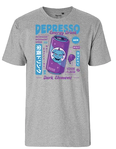 Depresso Energy Drink - pal world, depresso, game, gaming, video game, gamer, survival, crafting, farming, monsters, espresso, coffee, lamball, drink, , Pal - Fairtrade T-Shirt