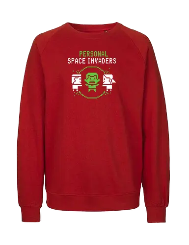Personal Space Invaders - Video games, gaming, cute game shirts, cute video game designs, space invaders, personal space, introvert - Fairtrade Sweatshirt