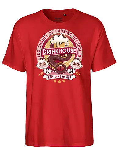 Befuddled Sin Amber Ale - cult, flesh, aesthetic, cute, kawaii, animal, the lamb, beer, geek, nerd, otaku, the one who waits, the cult, beer, video game, gaming, indie game, game - Fairtrade T-Shirt