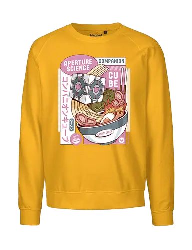 Science Cube Ramen - portal, companion cube, portal 2, portal revolution, aperture laboratories, aperture science, half life, ramen, noodles, the cake is a lie, love, glados, ramen, gaming, video games, gamer, chell,  - Fairtrade Sweatshirt