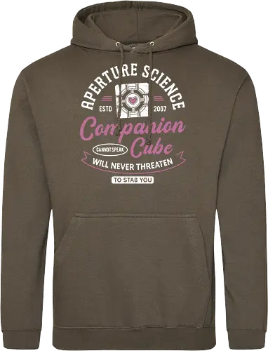 Companion Cube Crest - portal, companion cube, portal 2, portal revolution, aperture laboratories, aperture science, half life, the cake is a lie, potato, glados, black mesa, gaming, video games, gamer, chell,  - Standard Hoodie