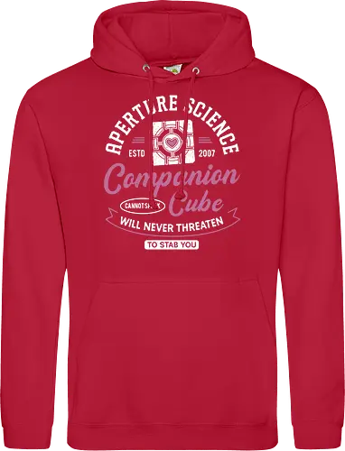 Companion Cube Crest - portal, companion cube, portal 2, portal revolution, aperture laboratories, aperture science, half life, the cake is a lie, potato, glados, black mesa, gaming, video games, gamer, chell,  - Standard Hoodie