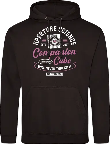 Companion Cube Crest - portal, companion cube, portal 2, portal revolution, aperture laboratories, aperture science, half life, the cake is a lie, potato, glados, black mesa, gaming, video games, gamer, chell,  - Standard Hoodie