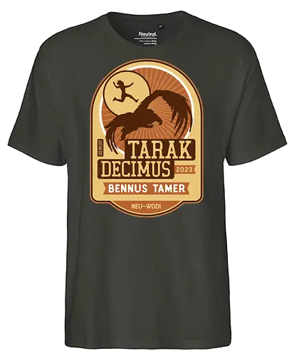 Tarak Decimus Emblem - rebel, moon, movie, film, science fiction, rebel moon a child of fire, jimmy, space, adventure, TV, kora, nemesis, tarak decimus, atticus noble, veldt resistance, fantasy - Fairtrade T-Shirt