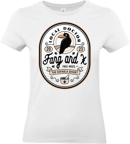 Fang and X Clinic Crest - my time, at sandrock, my time at portia, indie game, gaming, gamer, video games, fang, farming simulator, rpg, adventure, harvest, sand, wild yakmel, pen, hazardous ruins - Standard T-Shirt (Frauen)