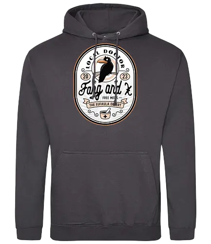 Fang and X Clinic Crest - my time, at sandrock, my time at portia, indie game, gaming, gamer, video games, fang, farming simulator, rpg, adventure, harvest, sand, wild yakmel, pen, hazardous ruins - Standard Hoodie