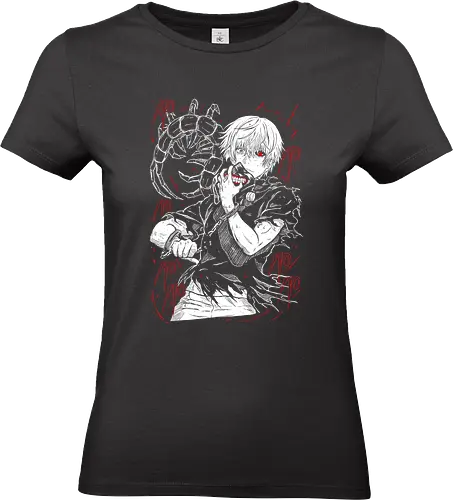 The Black Reaper - Aesthetic, Aggressive, Angry, Anime, Gamer, Gift, Kawaii, Monster, Power, Warrior, Manga Style, Demon, Cool, Manga, Zylixzen, Tokyo, Ghoul, Horror, Devil, Red, Japanese Art, Otaku - Standard T-Shirt (Frauen)