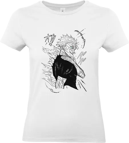 Gojo The Honored One - Aesthetic, Aggressive, Angry, Anime, Gamer, Gift, Power, Warrior, Manga Style, Manga, Zylixzen, Jujutsu, Kaisen, Gojo, Satoru, The Honored One, Gojo clan, Blue Eyes, Six Eyes, Strongest Sorcerer, Blindfolded Idiot, Scarred Warrior, Scars, Fighter, Otaku, Black, Japanese Art - Standard T-Shirt (Frauen)