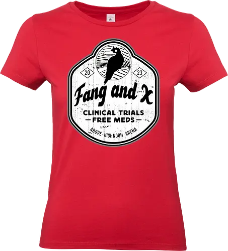 Fang and X Clinic Emblem - my time, at sandrock, my time at portia, indie game, gaming, gamer, video games, fang, farming simulator, rpg, adventure, harvest, sand, wild yakmel, pen, hazardous ruins - Standard T-Shirt (Frauen)