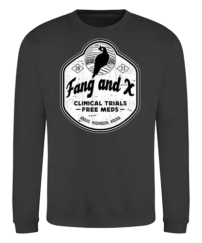 Fang and X Clinic Emblem - my time, at sandrock, my time at portia, indie game, gaming, gamer, video games, fang, farming simulator, rpg, adventure, harvest, sand, wild yakmel, pen, hazardous ruins - Sweatshirt