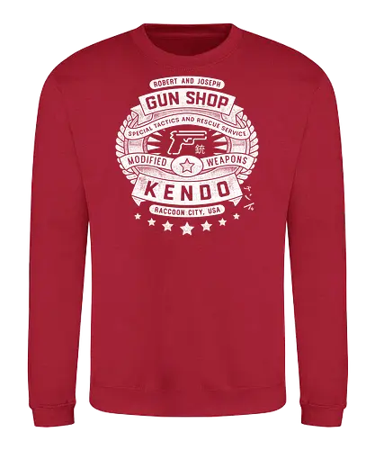 Kendo Gun Shop Grunge - resident, evil, jill valentine, leon s kennedy, biohazard, umbrella corporation, raccoon city, albert wesker, chris redfield, tricell africa, stars, sheva alomar, video game, gaming, gamer - Sweatshirt