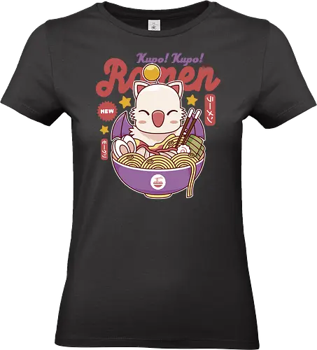 Kupo Kupo Ramen - final, fantasy, Cloud, Villain, cactilio, tomberi, tonberry, Cactus, Kweh, ramen, Kupo, mog, kupo, noodles, Japanese food, video game, gaming, gamer - Standard T-Shirt (Frauen)