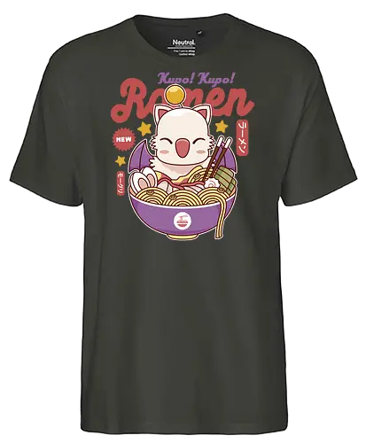 Kupo Kupo Ramen - final, fantasy, Cloud, Villain, cactilio, tomberi, tonberry, Cactus, Kweh, ramen, Kupo, mog, kupo, noodles, Japanese food, video game, gaming, gamer - Fairtrade T-Shirt