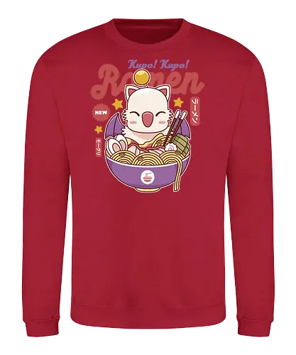 Kupo Kupo Ramen - final, fantasy, Cloud, Villain, cactilio, tomberi, tonberry, Cactus, Kweh, ramen, Kupo, mog, kupo, noodles, Japanese food, video game, gaming, gamer - Sweatshirt