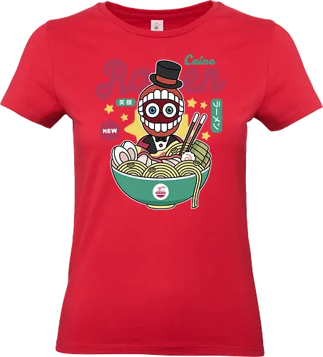 Ringleader Caine Ramen - the amazing, digital circus, pomni, jax, kinger, zooble, ragatha, gangle, digital circus, the amazing circus, tadc, clown, jester, cartoon, kaufmo, ramen - Standard T-Shirt (Frauen)