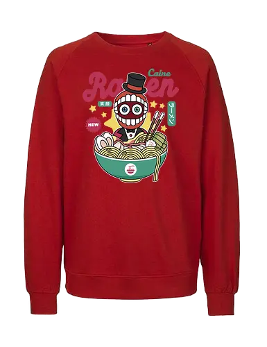 Ringleader Caine Ramen - the amazing, digital circus, pomni, jax, kinger, zooble, ragatha, gangle, digital circus, the amazing circus, tadc, clown, jester, cartoon, kaufmo, ramen - Fairtrade Sweatshirt