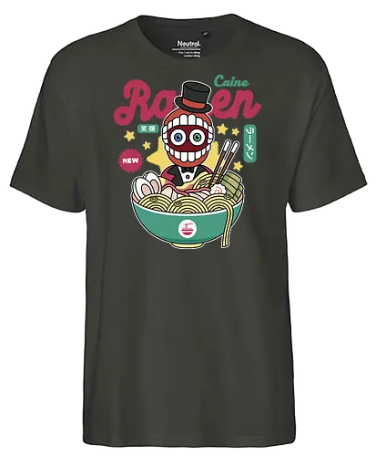 Ringleader Caine Ramen - the amazing, digital circus, pomni, jax, kinger, zooble, ragatha, gangle, digital circus, the amazing circus, tadc, clown, jester, cartoon, kaufmo, ramen - Fairtrade T-Shirt