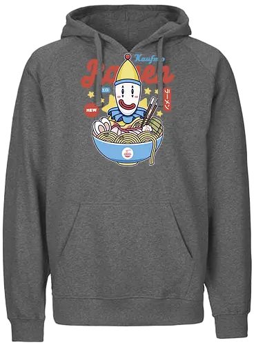 Kaufmo Clown Ramen - the amazing, digital circus, pomni, jax, kinger, zooble, ragatha, gangle, digital circus, the amazing circus, tadc, clown, jester, cartoon, kaufmo, ramen - Fairtrade Hoodie