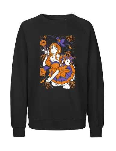 The Navigator Halloween - Aesthetic, Japanese Art, Anime, Gamer, Gift, Power, Manga Style, Pirate, Cool, Manga, Zylixzen, Aggressive, Pirates, Piece, Otaku, One, Nami, Straw Hat, Orange, Warrior, Angry, Cat, Burglar - Fairtrade Sweatshirt