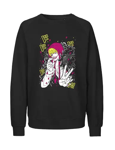 Donquixote - Gift, Power, Warrior, Angry, Japanese Art, One, Cool, Pirates, Anime, Manga, Manga Style, Aesthetic, Pirate, Zylixzen, Aggressive, Gamer, Otaku, Piece, Donquixote, Don Quixote, Family - Fairtrade Sweatshirt