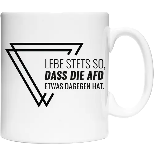 Lebe stets so... - schwarz - Keramiktasse