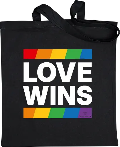 LOVE WINS - weiß - Stoffbeutel