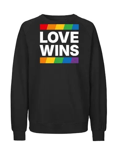 LOVE WINS - weiß - Fairtrade Sweatshirt