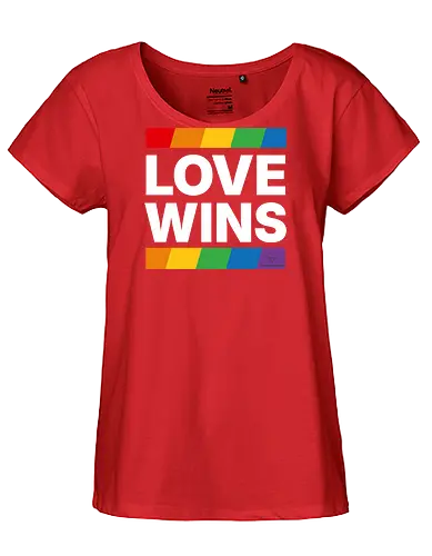 LOVE WINS - weiß - Fairtrade Girl Shirt