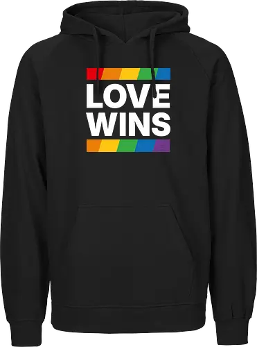 LOVE WINS - weiß - Fairtrade Hoodie
