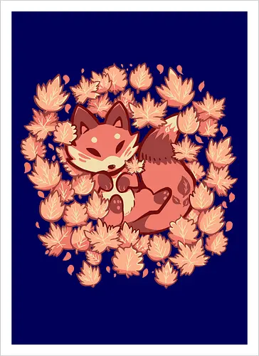 Autumn Leaves Fox